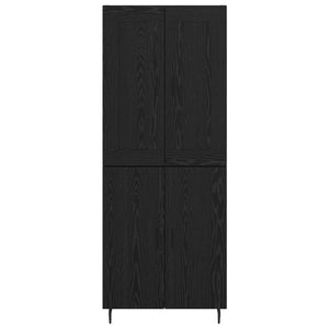 Credenza 2 pcs Rovere Nero Legno Stratificato e Vetro 3416233
