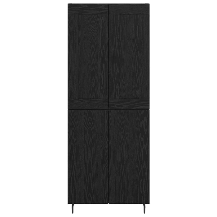 Credenza 2 pcs Rovere Nero Legno Stratificato e Vetro 3416233