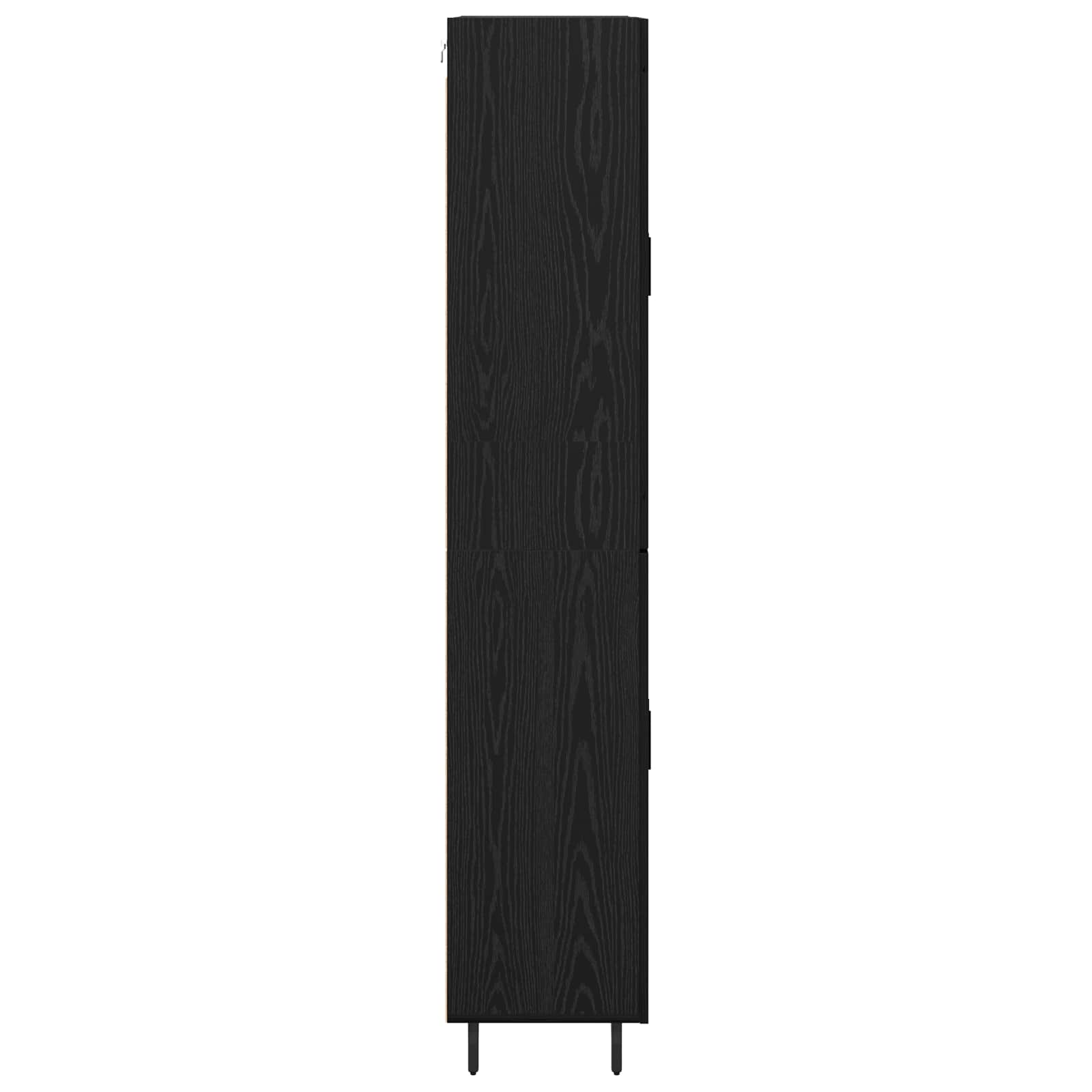 Credenza 2 pcs Rovere Nero Legno Stratificato e Vetro 3416233