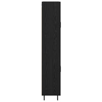 Credenza 2 pcs Rovere Nero Legno Stratificato e Vetro 3416233