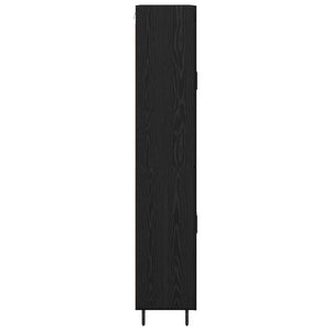 Credenza 2 pcs Rovere Nero Legno Stratificato e Vetro 3416233