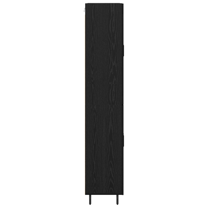 Credenza 2 pcs Rovere Nero Legno Stratificato e Vetro 3416233