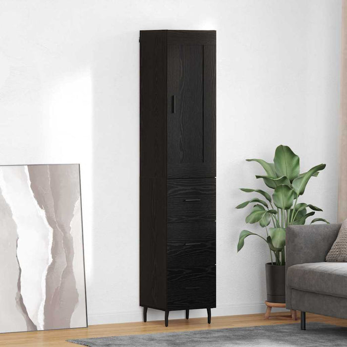 Credenza Rovere Nero 34,5 x 34 x 180 cm Legno multistrato 3416234