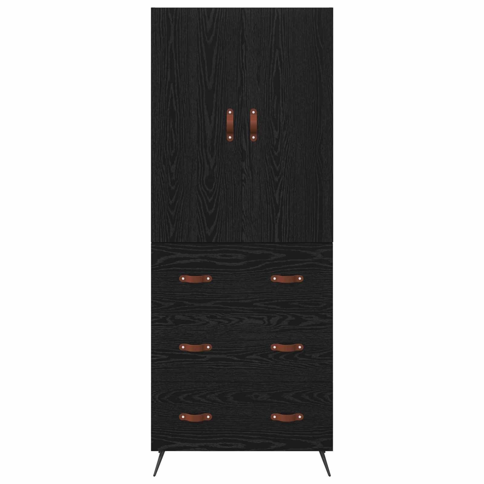 Credenza Rovere Nero 69,5 x 34 x 180 cm Legno multistrato 3416236