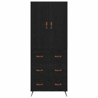 Credenza Rovere Nero 69,5 x 34 x 180 cm Legno multistrato 3416236