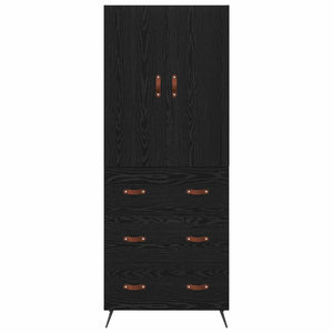 Credenza Rovere Nero 69,5 x 34 x 180 cm Legno multistrato 3416236