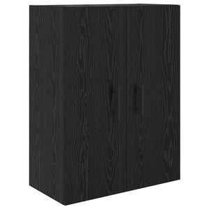 Credenza 2 pcs Rovere Nero Legno Stratificato e Vetro 3416239