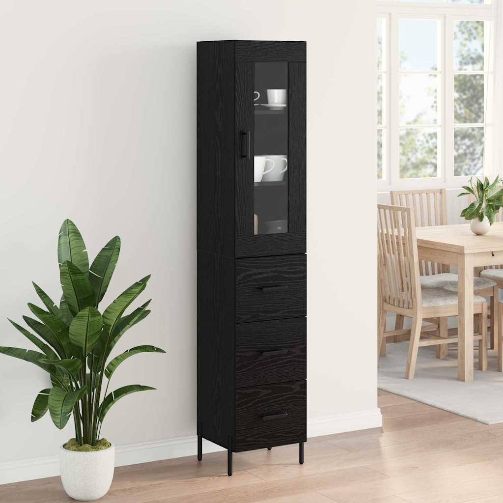 Credenza Rovere Nero 34,5 x 34 x 180 cm Legno multistrato 3416242