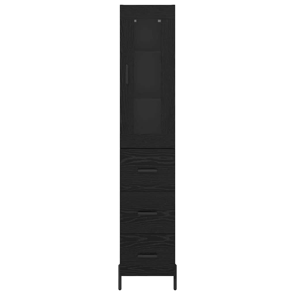 Credenza Rovere Nero 34,5 x 34 x 180 cm Legno multistrato 3416242