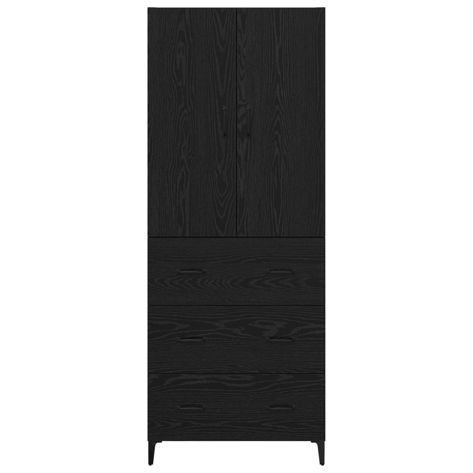 Credenza Rovere Nero 69,5 x 34 x 180 cm Legno multistrato 3416243
