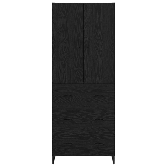 Credenza Rovere Nero 69,5 x 34 x 180 cm Legno multistrato 3416243