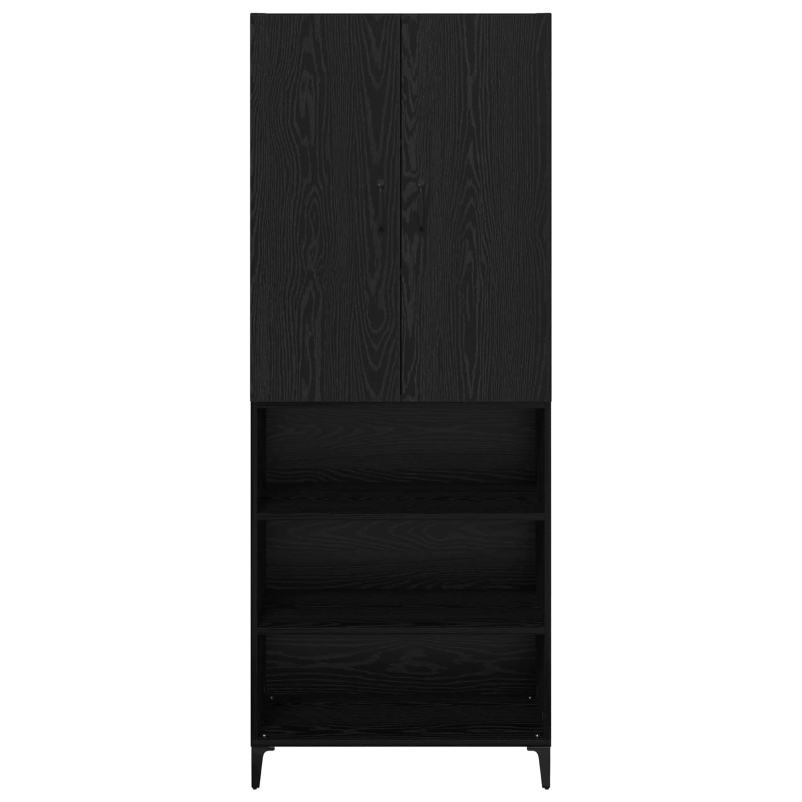 Credenza Rovere Nero 69,5 x 34 x 180 cm Legno multistrato 3416244