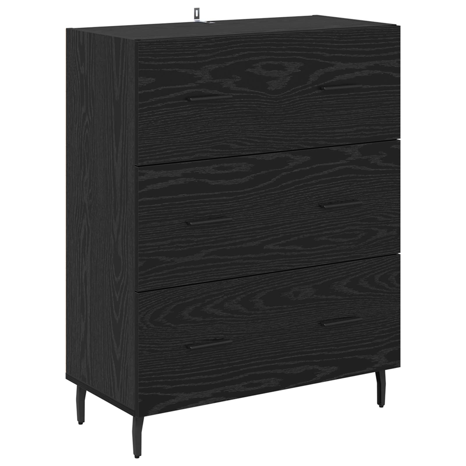 Credenza Rovere Nero 69,5 x 34 x 180 cm Legno multistrato 3416247