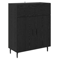 Credenza 2 pz-Set di 2 Buffet-Armadio da cucina Rovere Nero Legno Stratificato e Vetro 676030