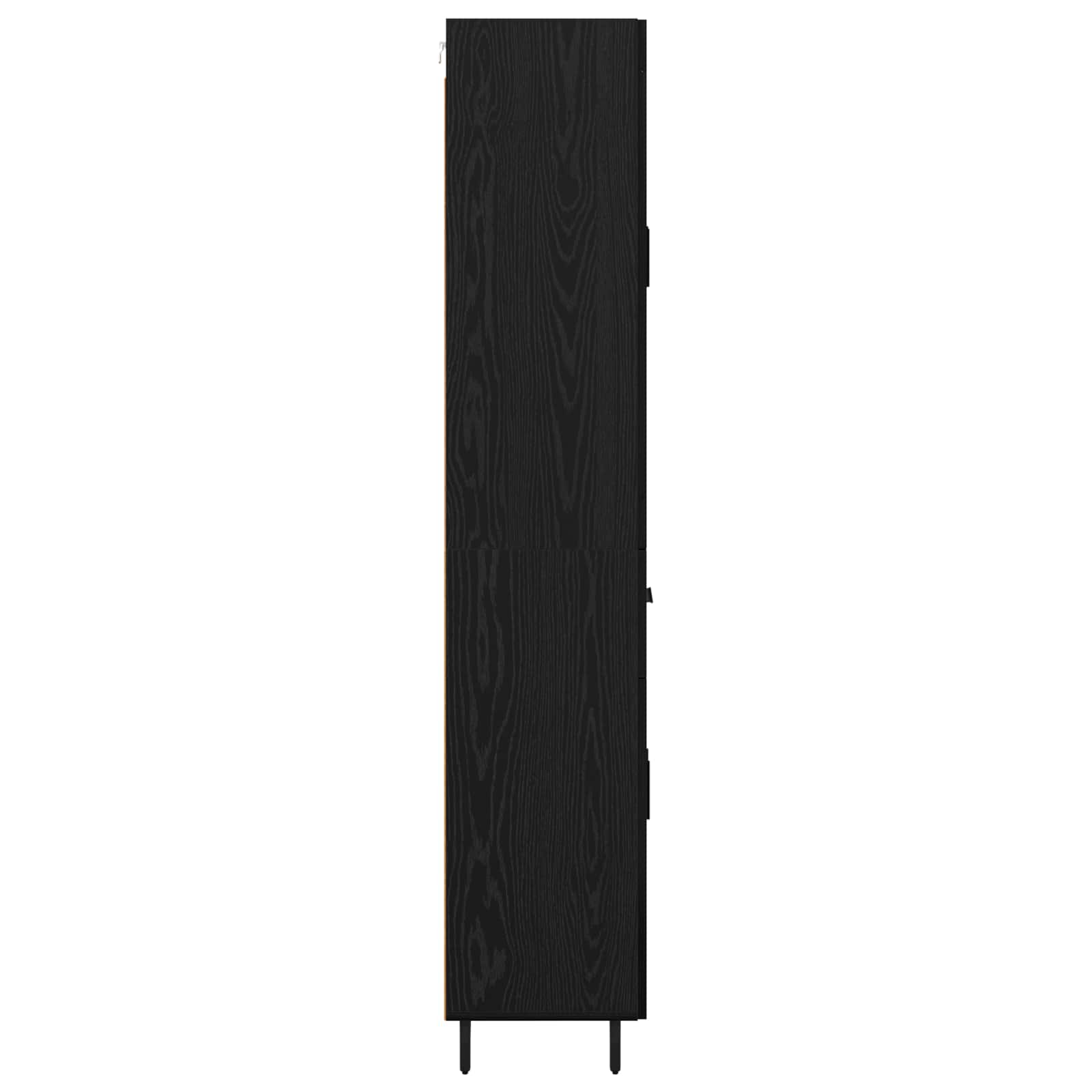 Credenza 2 pz-Set di 2 Buffet-Armadio da cucina Rovere Nero Legno Stratificato e Vetro 676030