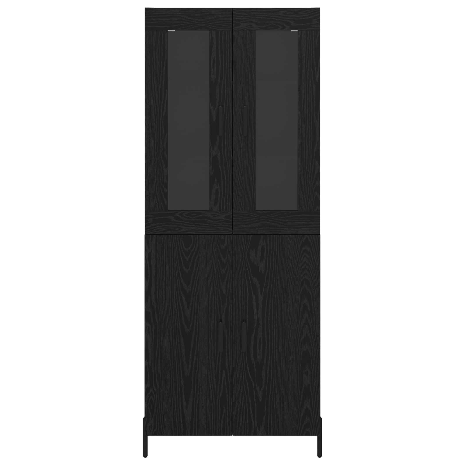 Credenza Rovere Nero 69,5 x 34 x 180 cm Legno multistrato 3416261
