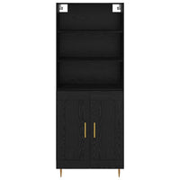 Credenza Montaggio a parete 2 pcs Rovere Nero Legno multistrato 3416262