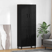 Credenza Montaggio a parete 2 pcs Rovere Nero Legno multistrato 3416263
