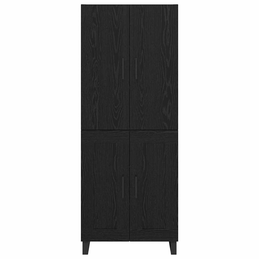 Credenza Montaggio a parete 2 pcs Rovere Nero Legno multistrato 3416263
