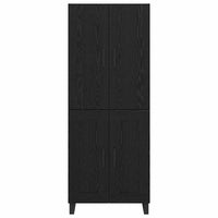 Credenza 2 pz-Set di 2 Buffet-Armadio da cucina Rovere Nero Legno Stratificato e Vetro 249039