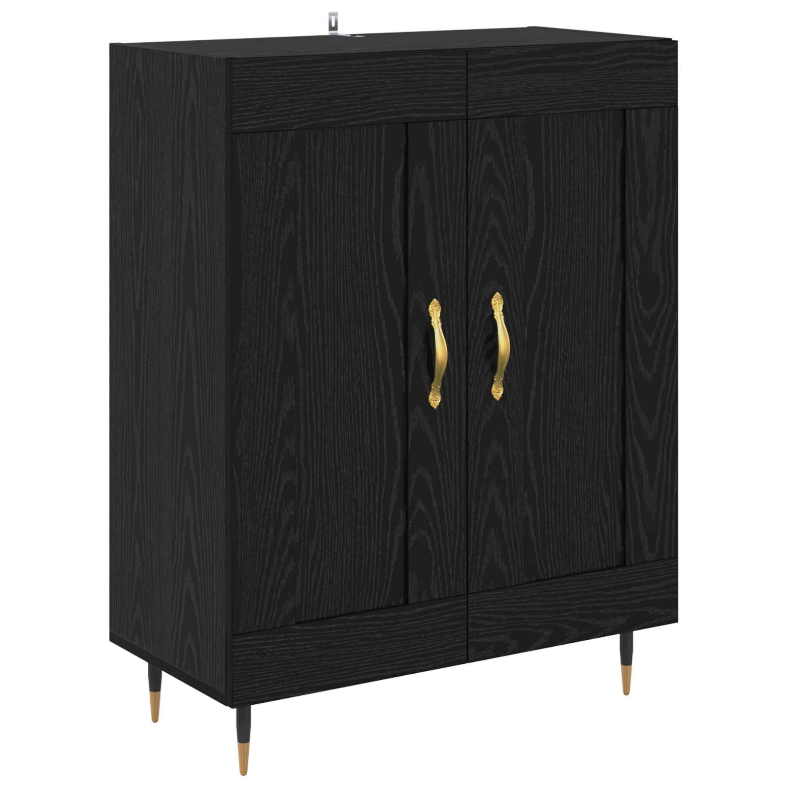 Credenza Rovere Nero 69,5 x 34 x 180 cm Legno multistrato 3416271