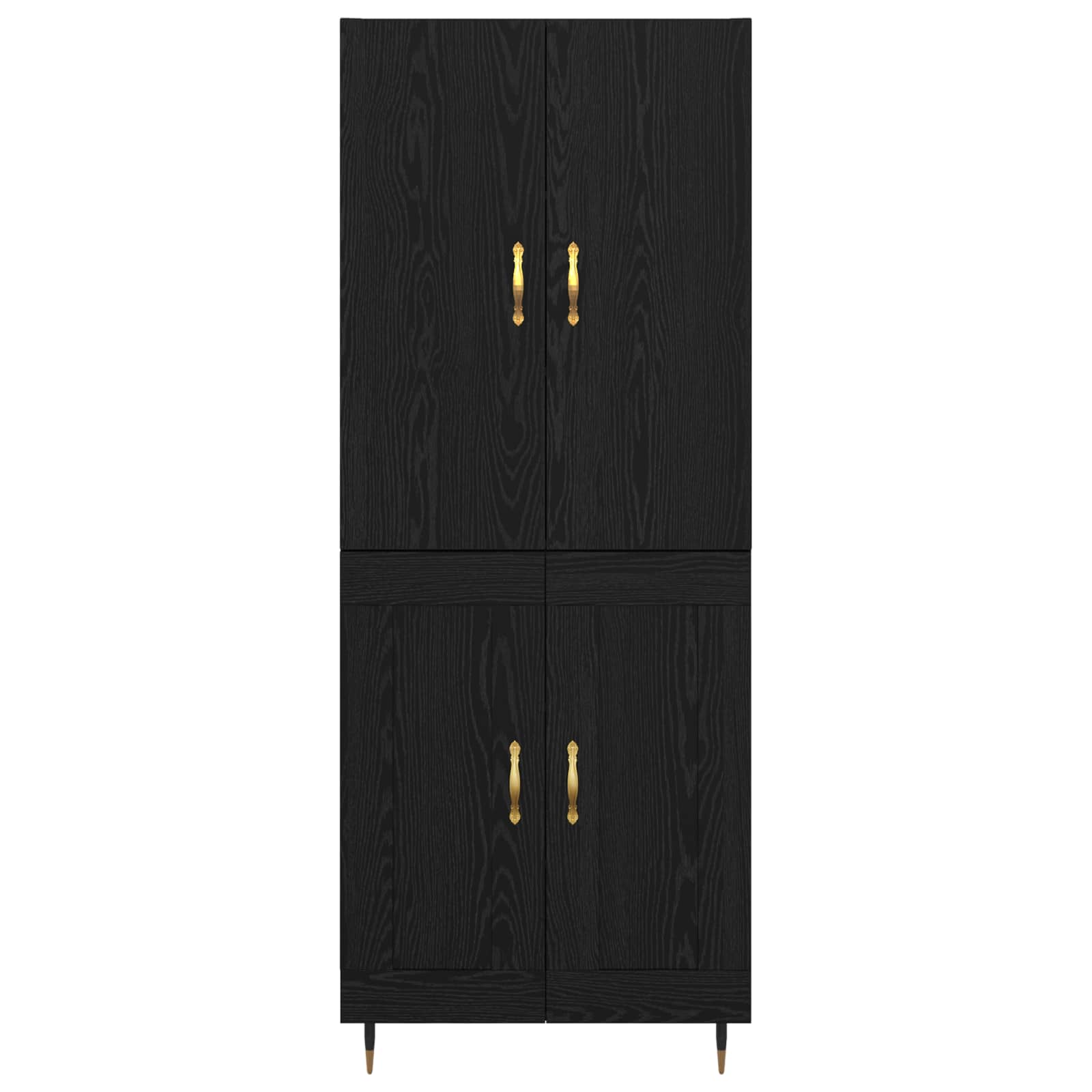 Credenza-Buffet-Armadio da cucina Rovere Nero 69,5 x 34 x 180 cm Legno multistrato 245058