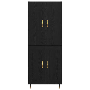 Credenza-Buffet-Armadio da cucina Rovere Nero 69,5 x 34 x 180 cm Legno multistrato 245058