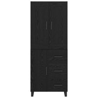 Credenza Montaggio a parete 2 pcs Rovere Nero Legno multistrato 3416280