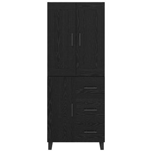 Credenza Montaggio a parete 2 pcs Rovere Nero Legno multistrato 3416280