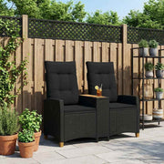 Panchina reclinabile con tavolo Nero 126 x 65 x 112 cm 42026812