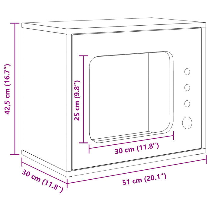 Casa per Gatti Bianco Lucido 51 x 30 x 42 cm Legno multistrato 8000648