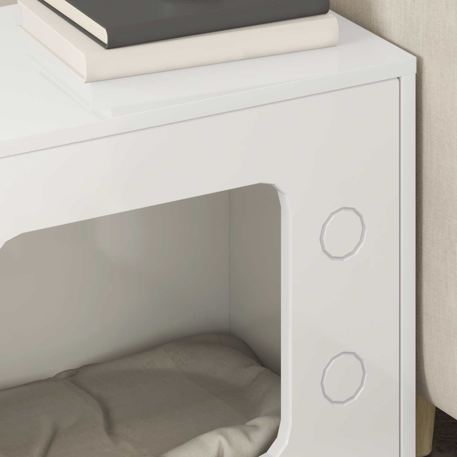 Casa per Gatti Bianco Lucido 51 x 30 x 52 cm Legno multistrato 8000657