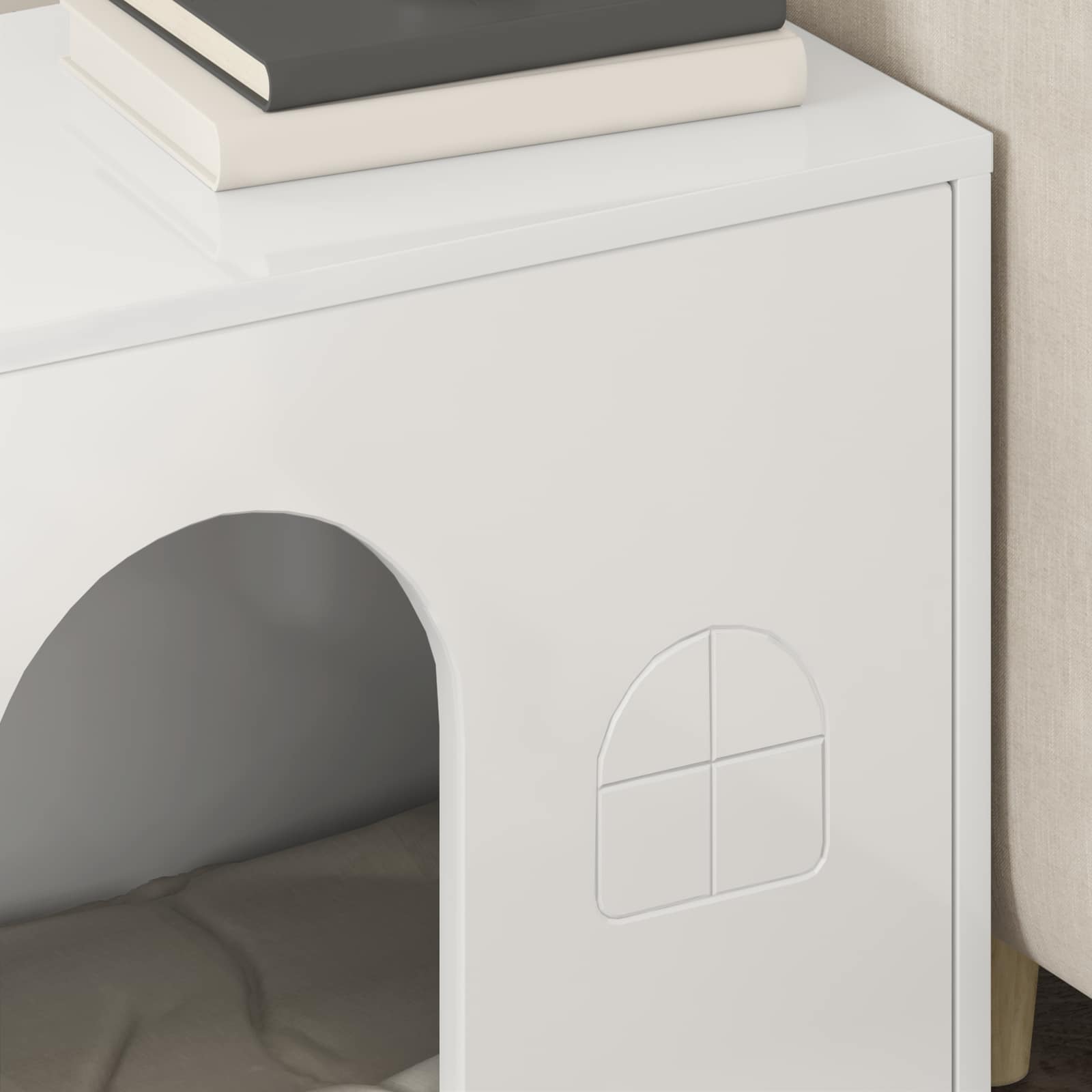 Casa per Gatti Bianco Lucido 51 x 30 x 52 cm Legno multistrato 8000666