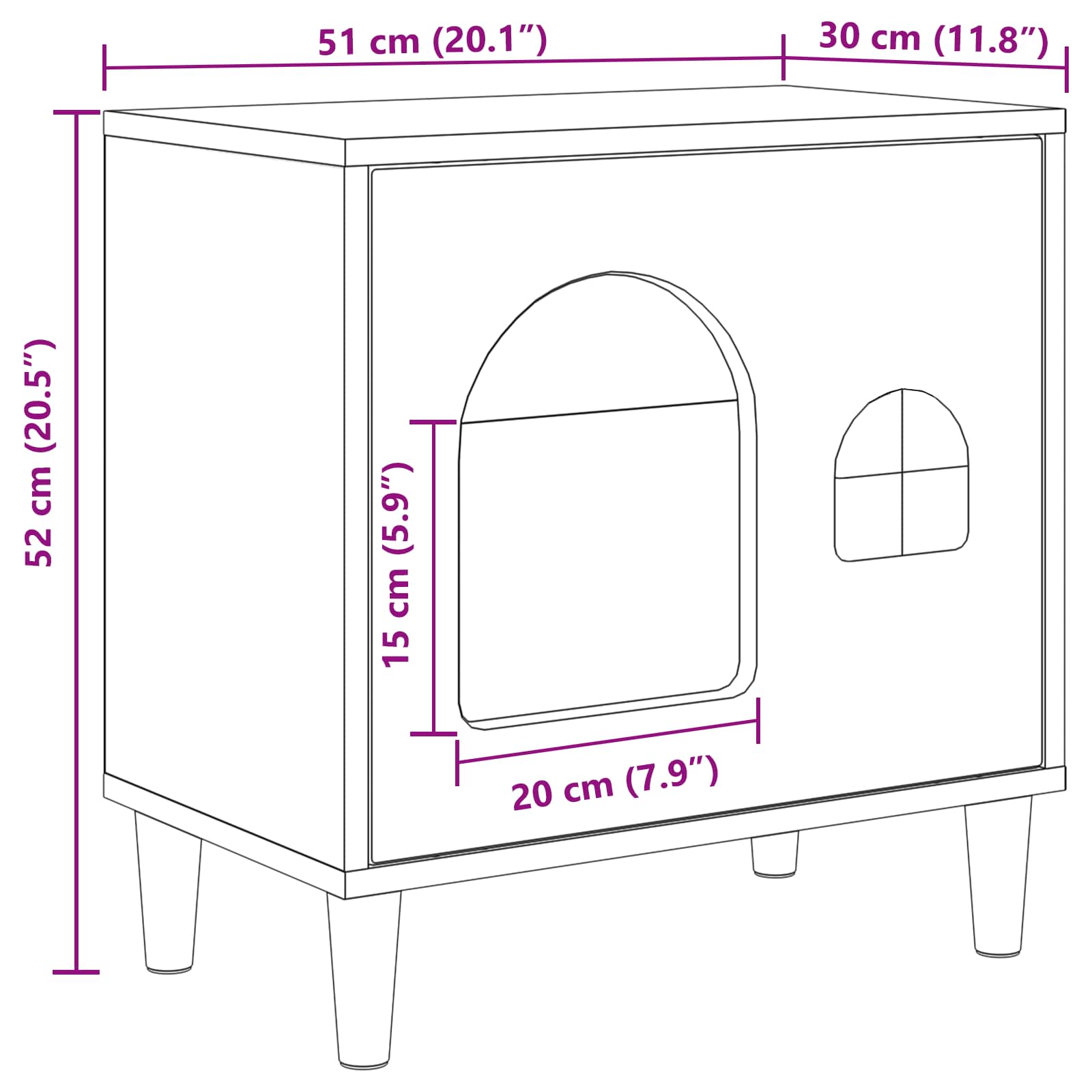 Casa per Gatti Grigio Sonoma 51 x 30 x 52 cm Legno multistrato 8000668