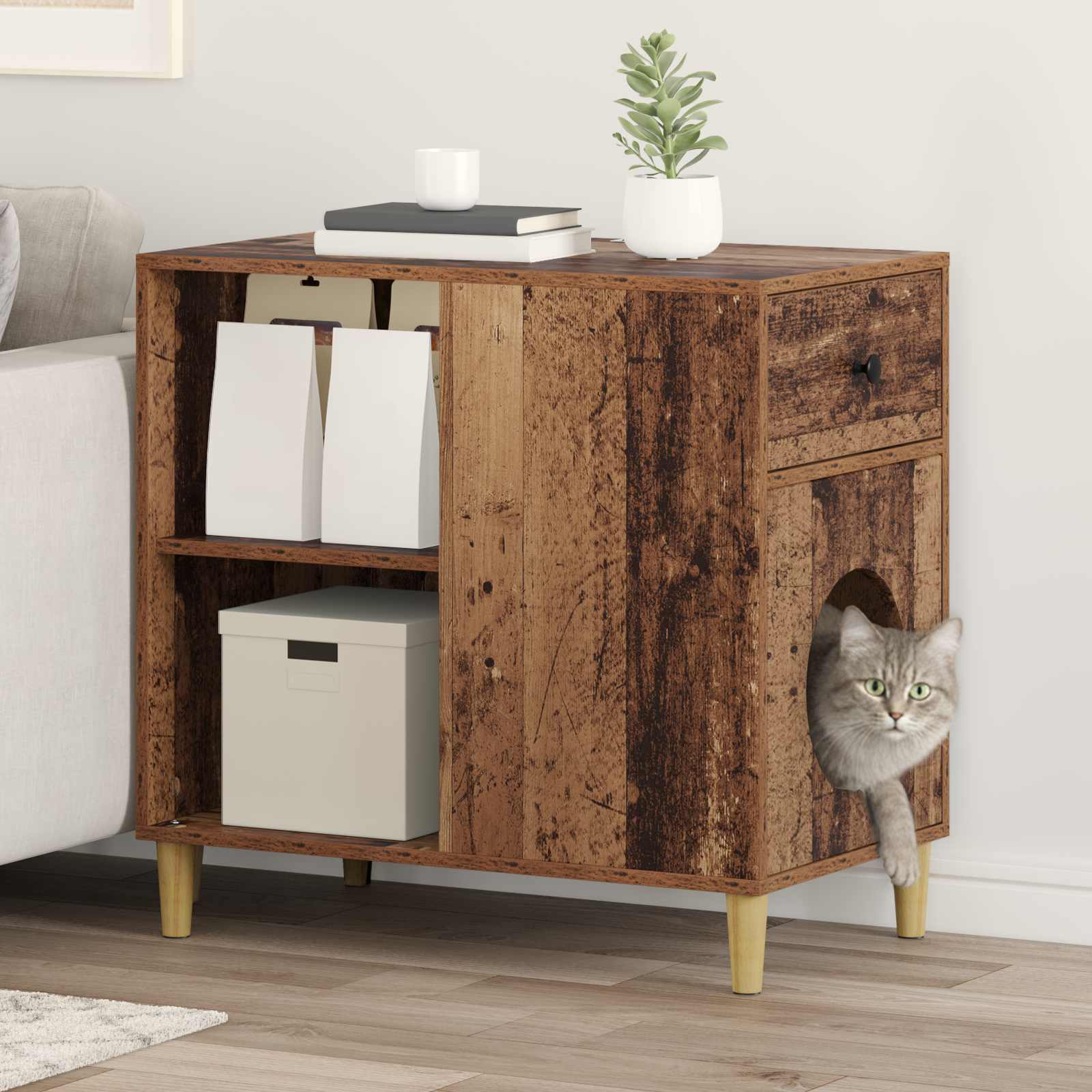 Casa per Gatti Legno vecchio 72 x 42.5 x 70 cm 8000687