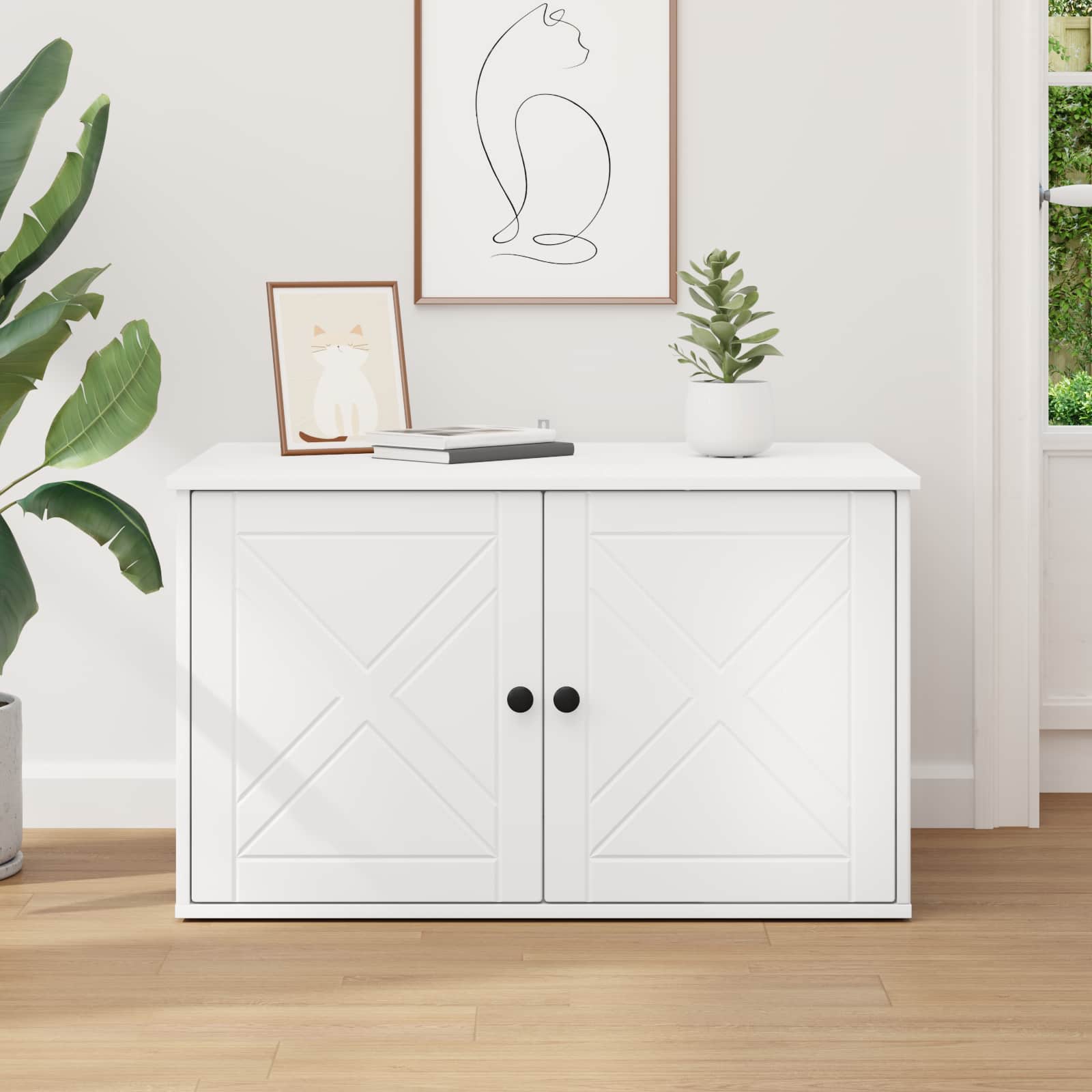 Casa per Gatti Bianco 85 x 55 x 50,5 cm Legno multistrato 8000725