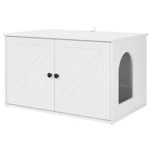Casa per Gatti Bianco Lucido 85 x 55 x 50 cm Legno multistrato 8000729