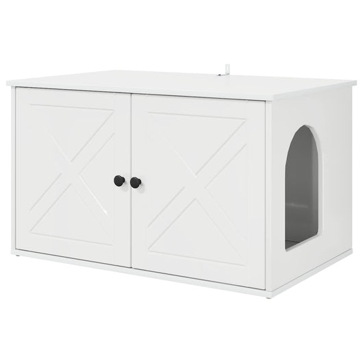 Casa per Gatti Bianco Lucido 85 x 55 x 50 cm Legno multistrato 8000729