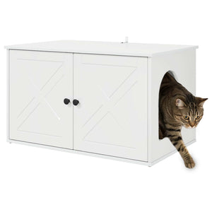 Casa per Gatti Bianco Lucido 85 x 55 x 50 cm Legno multistrato 8000729