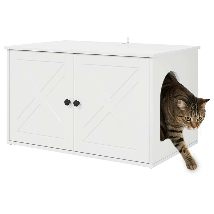 Casa per Gatti Bianco Lucido 85 x 55 x 50 cm Legno multistrato 8000729