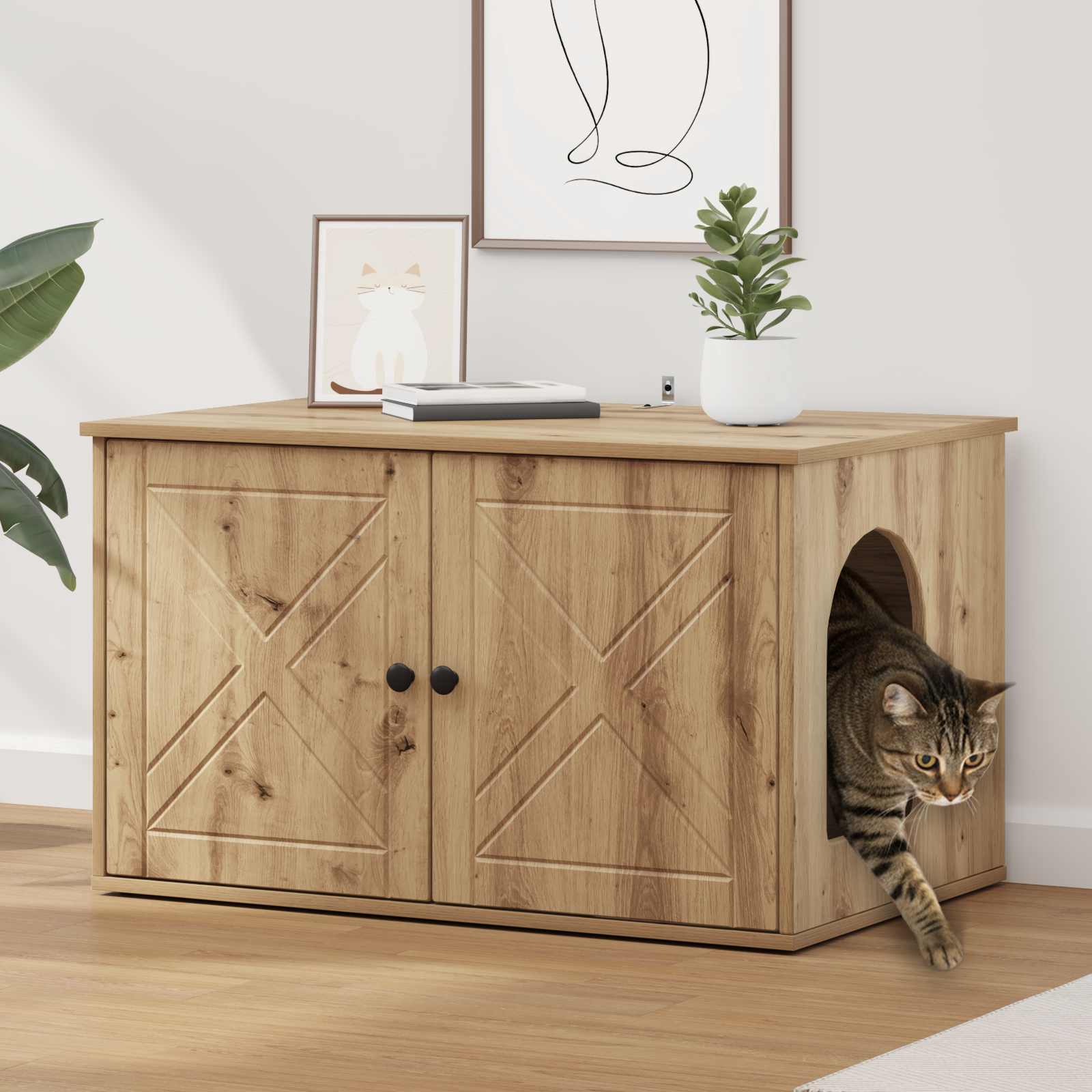 Casa per Gatti Rovere Artigianale 85 x 55 x 50 cm 8000733