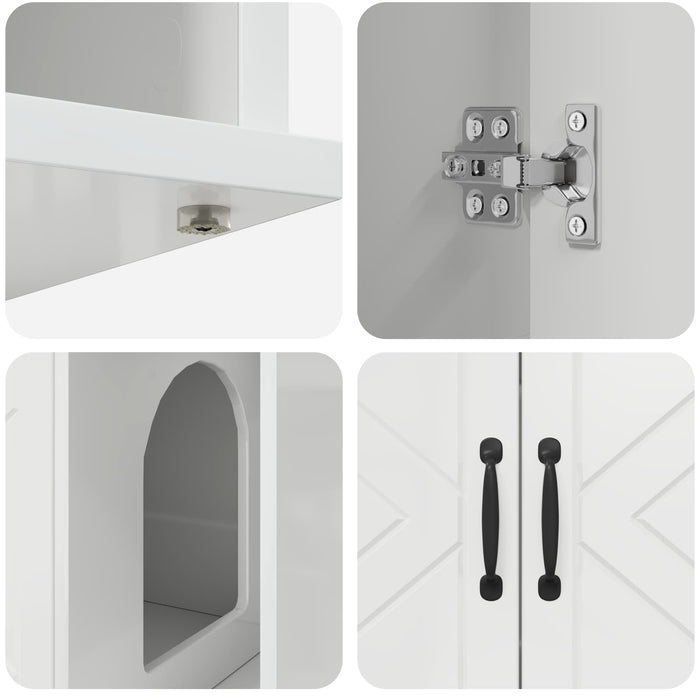 Casa per Gatti Bianco Lucido 85 x 55 x 50 cm Legno multistrato 8000738