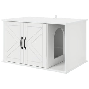 Casa per Gatti Bianco Lucido 85 x 55 x 50 cm Legno multistrato 8000738