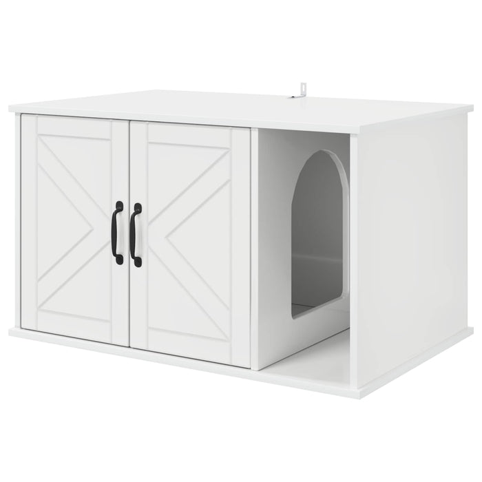 Casa per Gatti Bianco Lucido 85 x 55 x 50 cm Legno multistrato 8000738