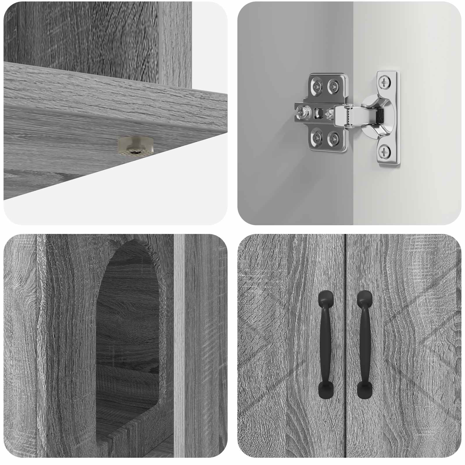 Casa per Gatti Grigio Sonoma 85 x 55 x 50 cm Legno multistrato 8000740