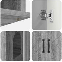 Casa per Gatti Grigio Sonoma 85 x 55 x 50 cm Legno multistrato 8000740