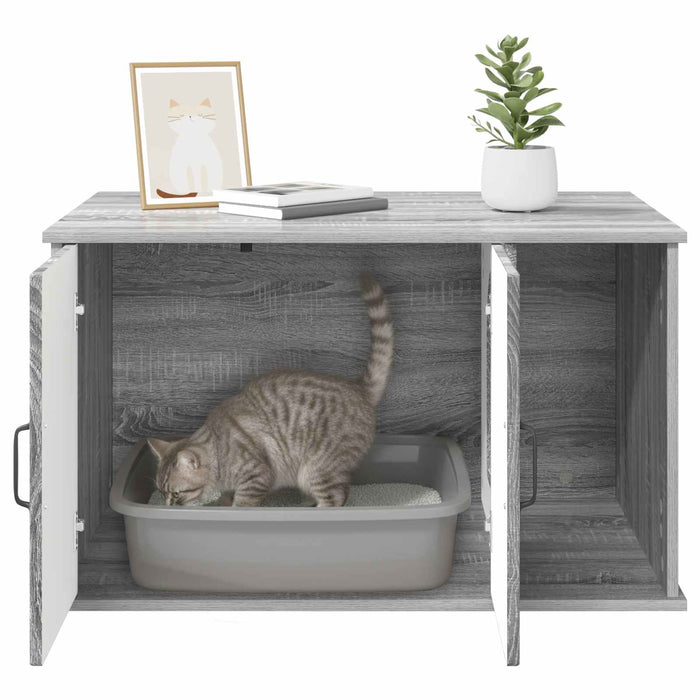 Casa per Gatti Grigio Sonoma 85 x 55 x 50 cm Legno multistrato 8000740