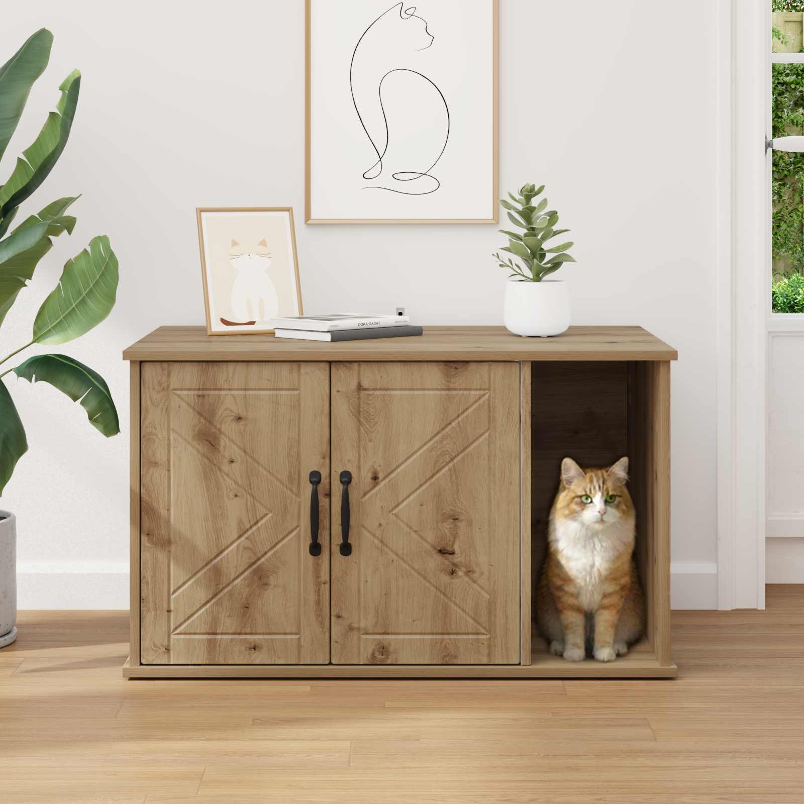 Casa per Gatti Rovere Artigianale 85 x 55 x 50 cm 8000742