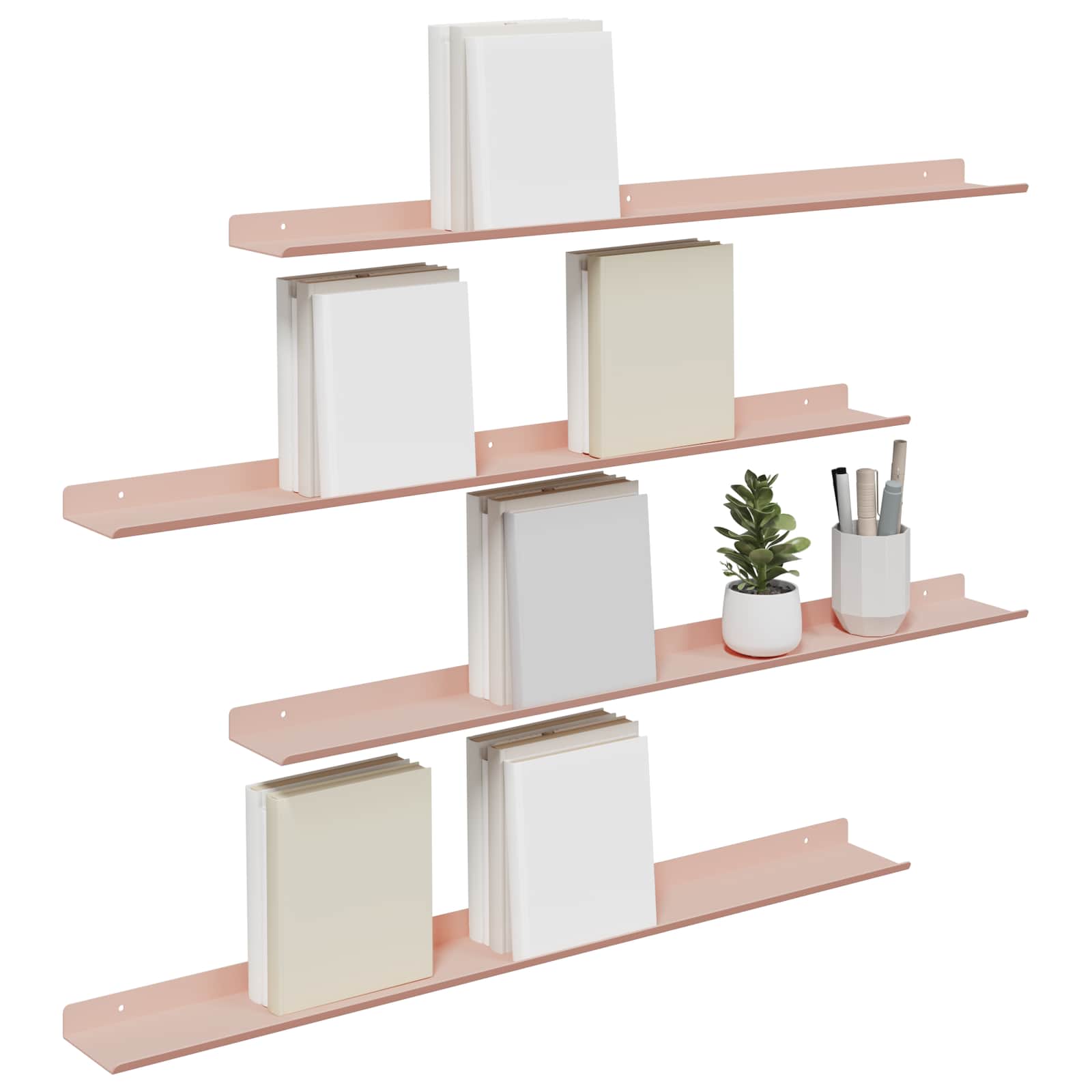 Scaffale da parete con lo scaffale 4 pcs Rosa 80 x 9 x 2,5 cm 8003975