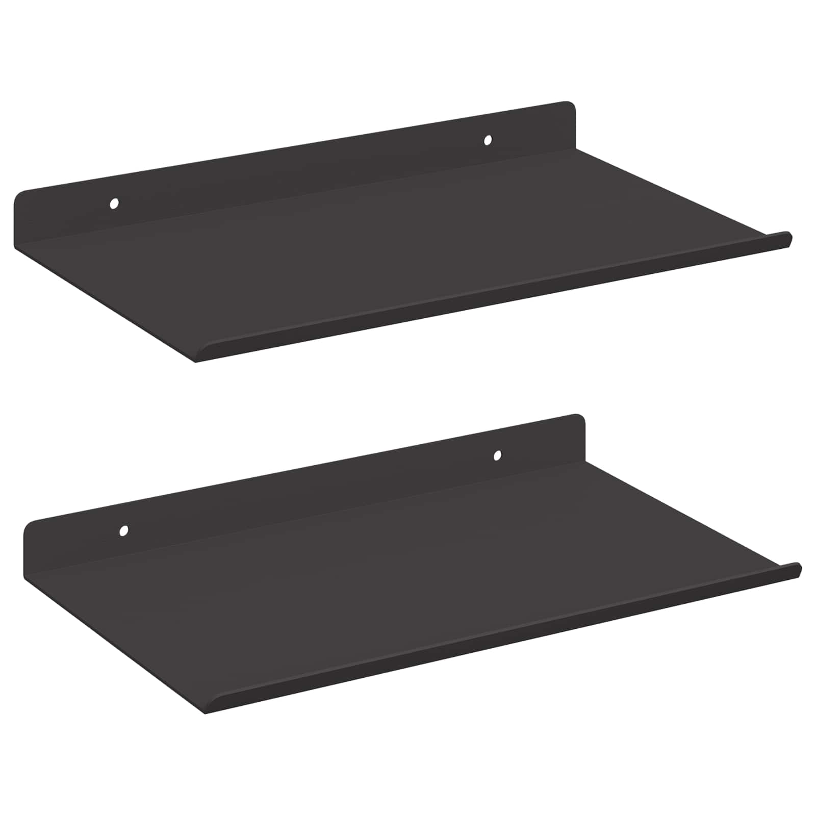Scaffale da parete con lo scaffale 2 pcs Nero 80 x 9 x 2.5 cm 8003996